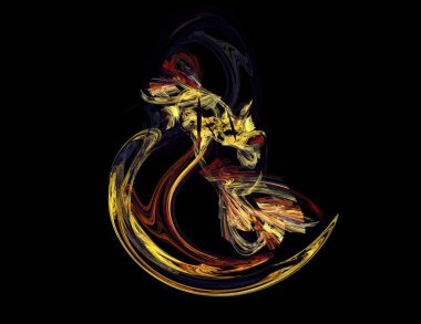 Siyah Renk Üzerine Bir Dijital Fraktal Resmi