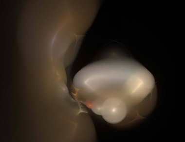 Siyah Renk Üzerine Bir Dijital Fraktal Resmi