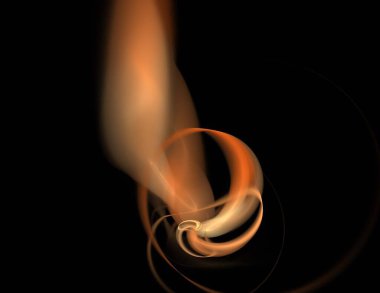 Siyah Renk Üzerine Bir Dijital Fraktal Resmi