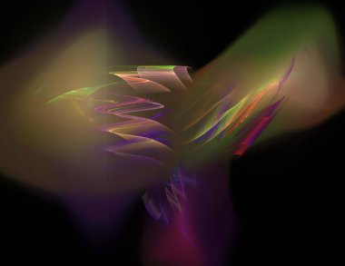 Siyah Renk Üzerine Bir Dijital Fraktal Resmi