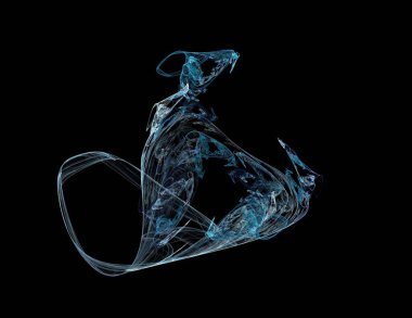 Siyah Renk Üzerine Bir Dijital Fraktal Resmi