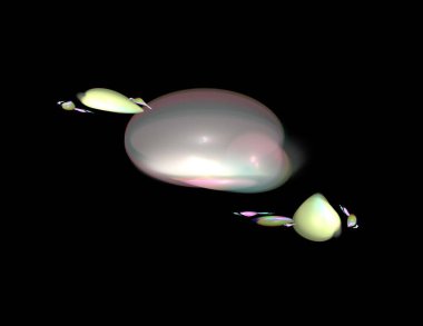 Siyah Renk Üzerine Bir Dijital Fraktal Resmi