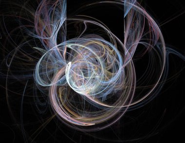 Siyah Renk Üzerine Bir Dijital Fraktal Resmi