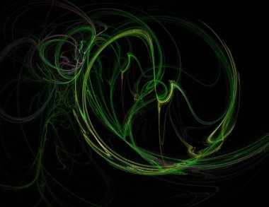 Siyah Renk Üzerine Bir Dijital Fraktal Resmi