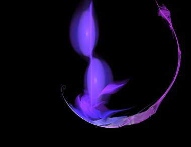 Siyah Renk Üzerine Bir Dijital Fraktal Resmi