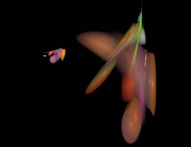 Siyah Renk Üzerine Bir Dijital Fraktal Resmi