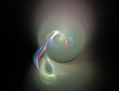 Siyah Renk Üzerine Bir Dijital Fraktal Resmi