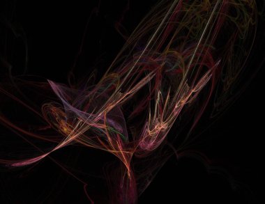 Siyah Renk Üzerine Bir Dijital Fraktal Resmi