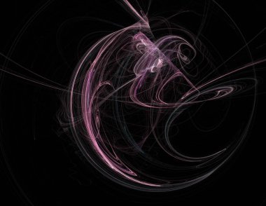 Siyah Renk Üzerine Bir Dijital Fraktal Resmi