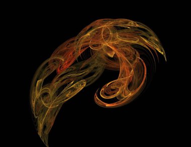 Siyah Renk Üzerine Bir Dijital Fraktal Resmi