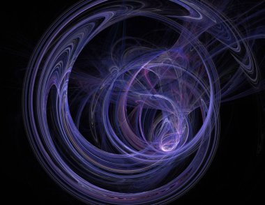 Siyah Renk Üzerine Bir Dijital Fraktal Resmi