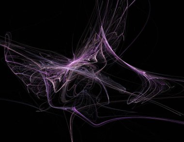 Siyah Renk Üzerine Bir Dijital Fraktal Resmi