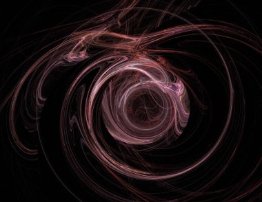 Siyah Renk Üzerine Bir Dijital Fraktal Resmi