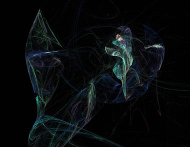 Siyah Renk Üzerine Bir Dijital Fraktal Resmi