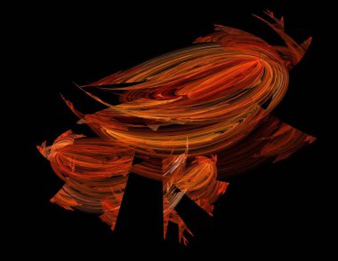 Siyah Renk Üzerine Bir Dijital Fraktal Resmi