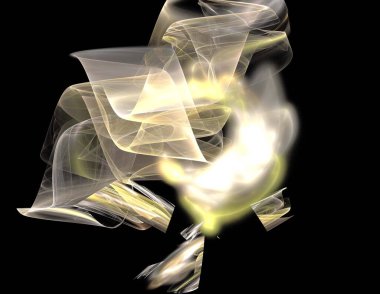 Siyah Renk Üzerine Bir Dijital Fraktal Resmi