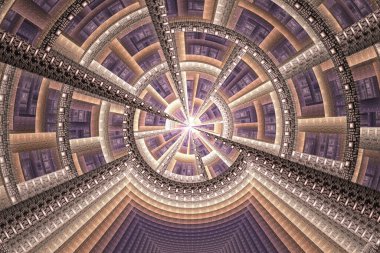 Dijital fraktal resimlerinden birinin resmi