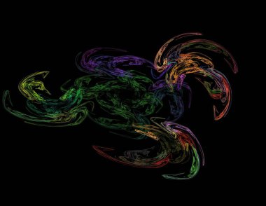 Siyah Renk Üzerine Bir Dijital Fraktal Resmi