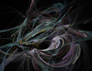 Siyah Renk Üzerine Bir Dijital Fraktal Resmi