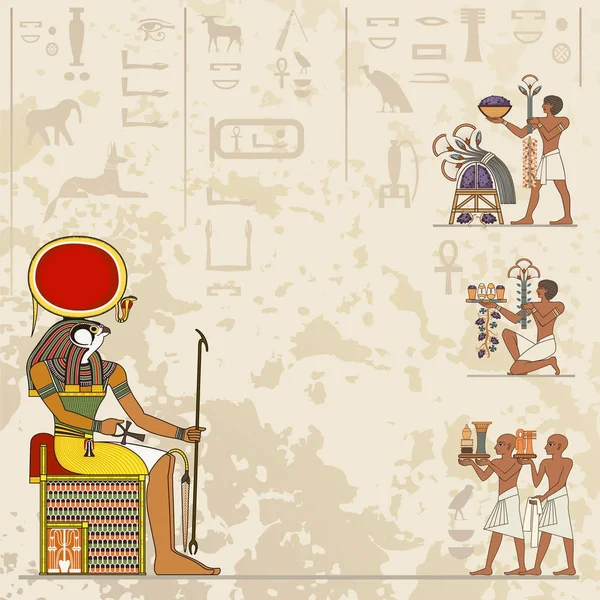 Geroglifico egiziano e simbolo . — Vettoriale Stock
