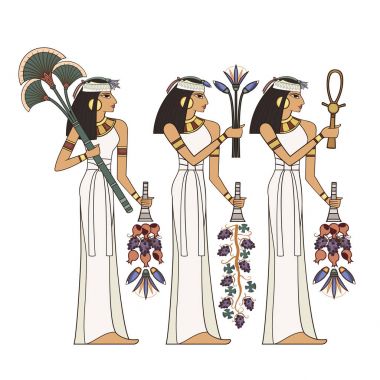 Stilize antik kültür arka plan. Duvar resimleri ile Antik Mısır sahne