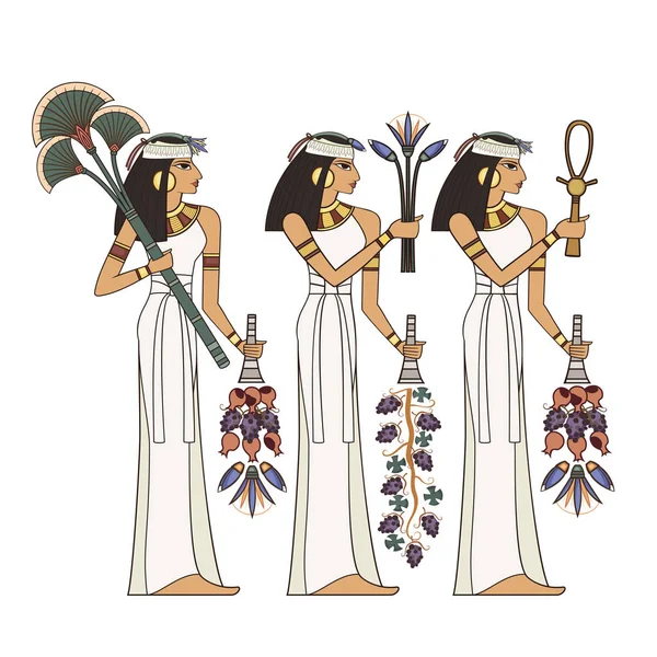 Stiliserade forntida kultur bakgrund. Väggmålningar med antika Egypten scen — Stock vektor