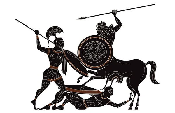 Antica civiltà culture.Ancient greece guerriero. — Vettoriale Stock