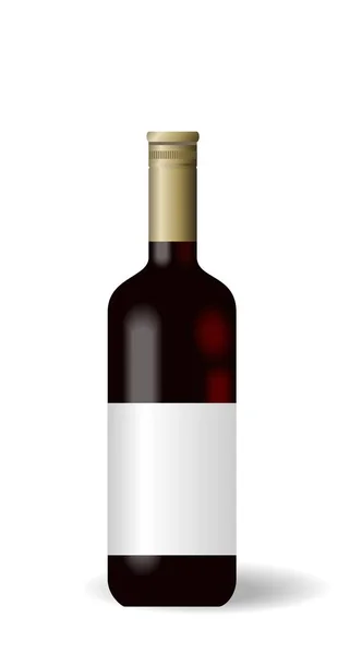 Illustration bouteille de vin rouge avec étiquette — Photo