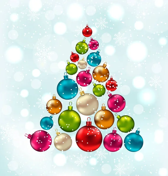 Christmas Abstract Tree Made in Colorful Balls — Stock Photo, Image