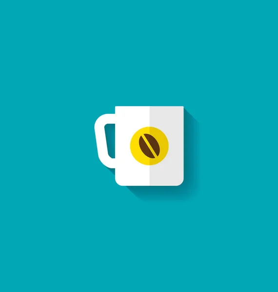 Flat Icon of Cup of Coffee — Stock Photo, Image
