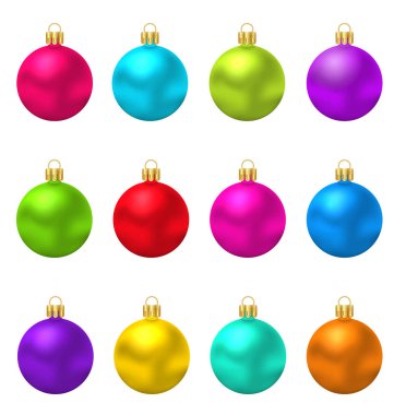 Renkli Noel cam topları