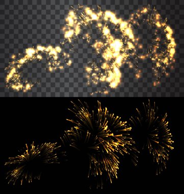 İzole fireworks küme