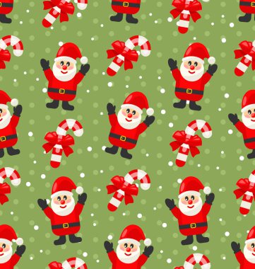 Noel Baba kar ve şeker kamışı ile Seamless Noel modeli