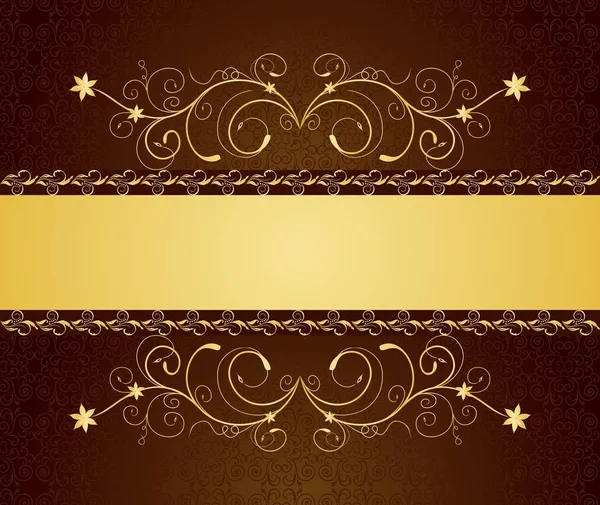 Ilustración tarjetas de felicitación florales de oro e invitación — Foto de Stock