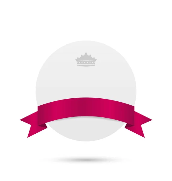 Gratulationskort med rosa band och krona — Stockfoto