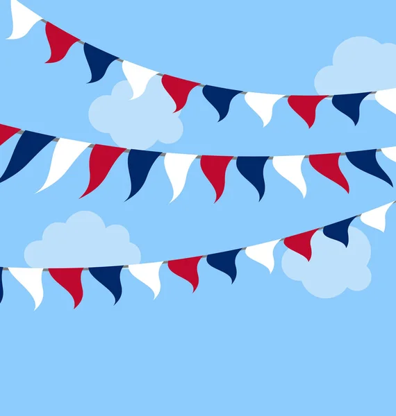 Flagi Usa zestaw trznadel czerwony biały niebieski na uroczystości — Zdjęcie stockowe