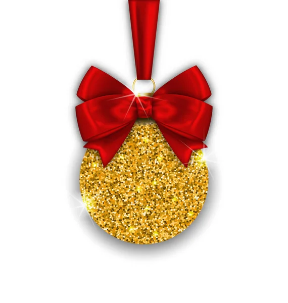 Bola de Natal Glitter com superfície dourada — Fotografia de Stock
