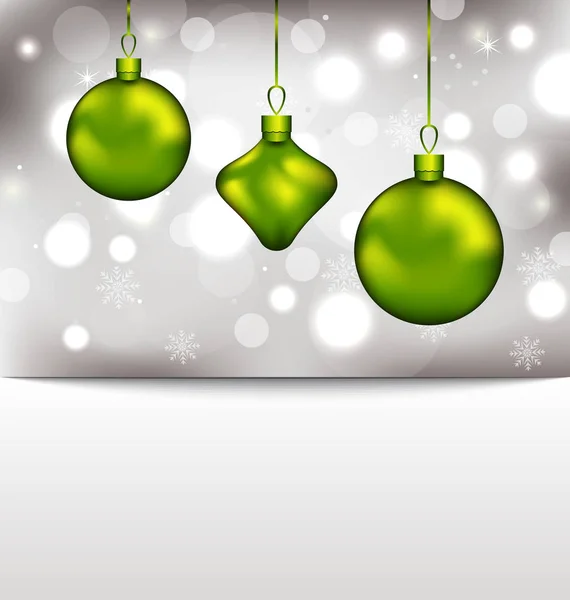 Holiday glowing invitation with Christmas balls — Stock Photo, Image