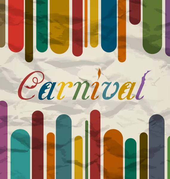 Vieille carte colorée avec texte pour le festival de carnaval — Photo