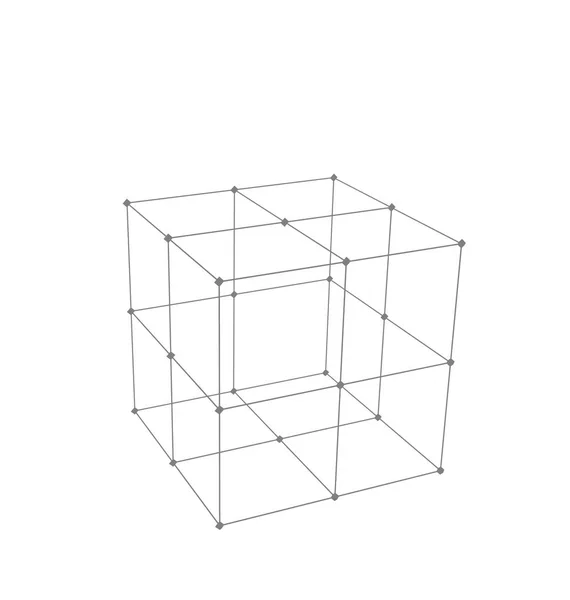 Cubo hecho es elemento poligonal de malla — Foto de Stock