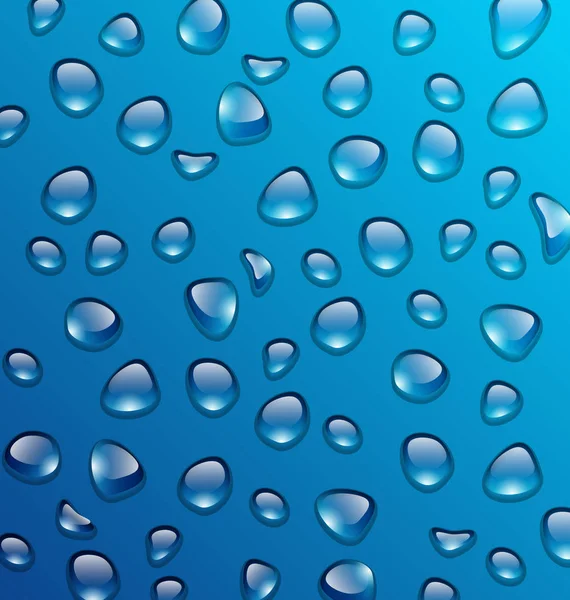 Agua transparente muchas gotas en el vidrio — Foto de Stock