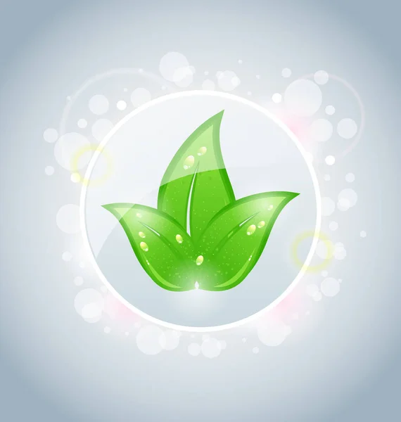 Экологический пузырь с зелеными листьями — стоковое фото