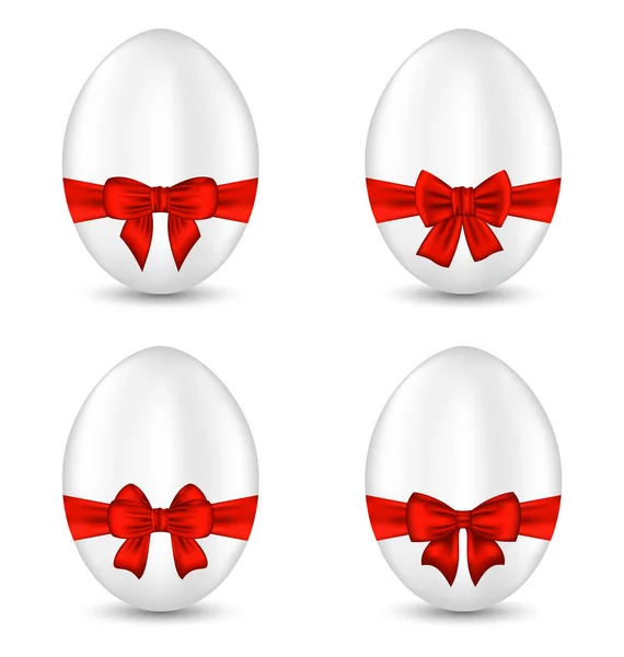 Easter set celebration egg wrapping red bow for your decoration — Stock Photo, Image