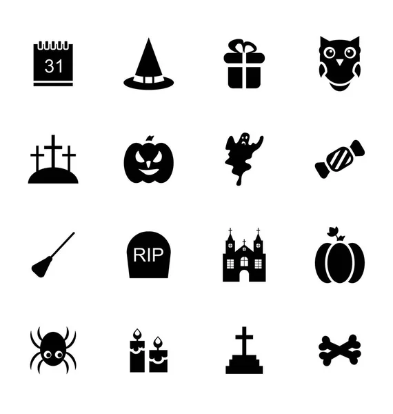 Traditionele pictogrammen Halloween geïsoleerd — Stockfoto