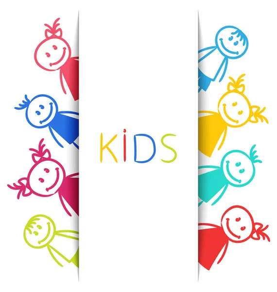 Desenhos animados coloridos crianças, estilo de esboço — Fotografia de Stock