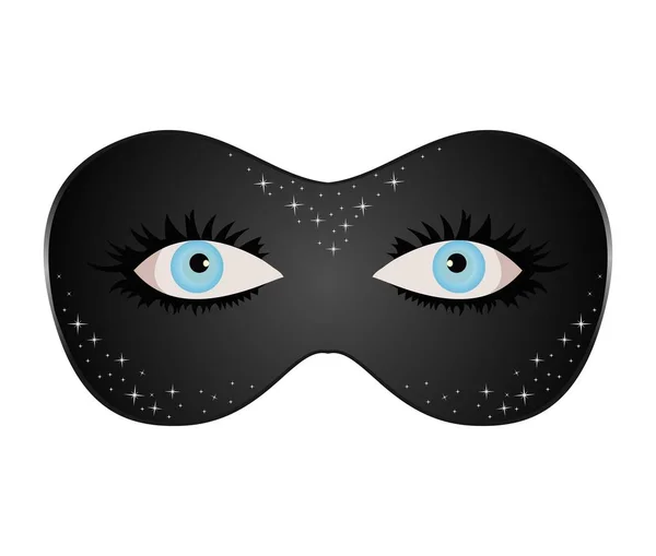 Blue eyes hidden under theatrical mask — Stock Photo, Image