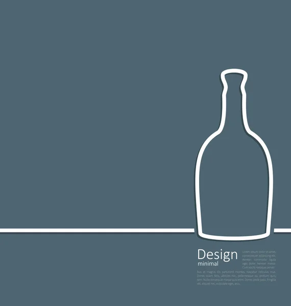Modèle de logo Web de vin en bouteille dans une ligne de style plat minimal — Photo