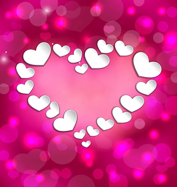 Lighten background with hearts for Valentine Day — Stock Photo, Image