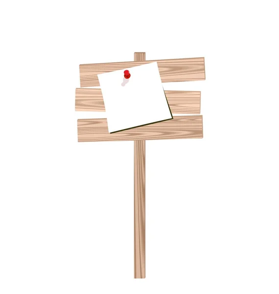 Ілюстрація дерев'яного щита з прикріпленим чистим папером — стокове фото