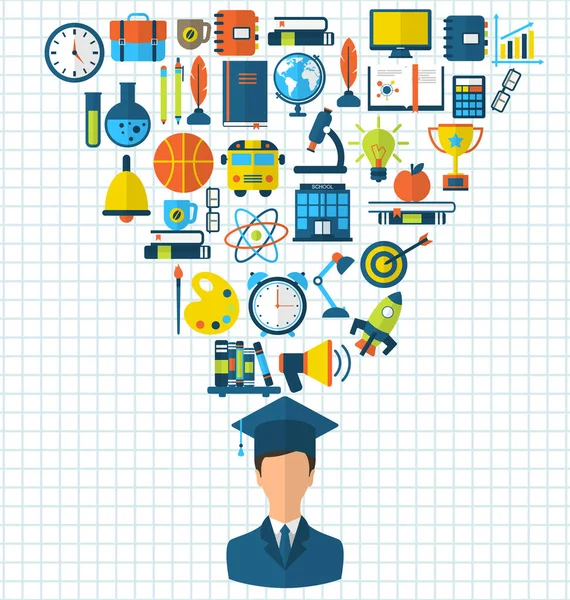 Eğitim düz renkli simgeler